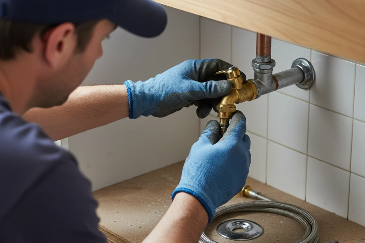 Shutoff valve and fitting work during Burst Pipe Repair in Dudley